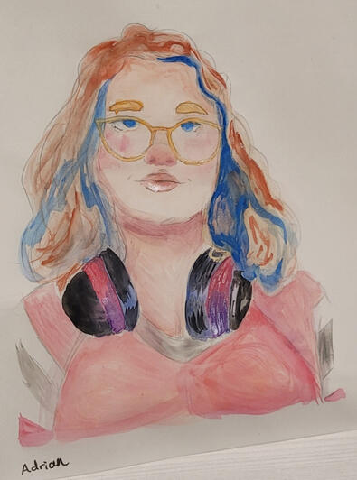 My watercolour self portrait